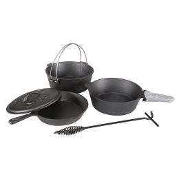 6 Pieces Cast Iron Camping Mess Kits