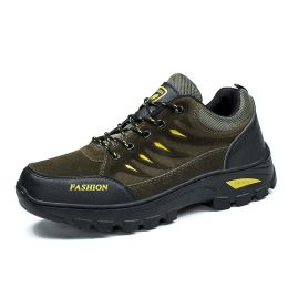 Outdoor Trekking Shoes Men Hiking Shoes Waterproof Non Slip Climbing Camping Trekking Men Sneakers (Color: black, size: 41)