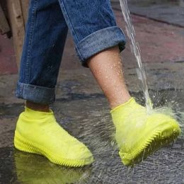 Vintage Rubber Boots Reusable Latex Waterproof Rain Shoes Cover Non-Slip Silicone Overshoes Boot Covers Unisex Shoes Accessories (Color: Yellow, size: S)