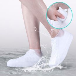 Vintage Rubber Boots Reusable Latex Waterproof Rain Shoes Cover Non-Slip Silicone Overshoes Boot Covers Unisex Shoes Accessories (Color: White, size: S)